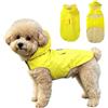 TENGWA Cappotto Cane Impermeabile Circonferenza Collo 35-40 cm 6-10KG Mantella Cane Antipioggia Giallo Riflettente con Cappuccio 100% Impermeabile Adatto a Cani di Piccola e Media Taglia