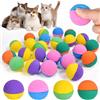 Dtenlur 24 Pz Palline di Spugna Morbida 4cm, Giochi per Gattini con Palline Colori, Giochi Interattivi per Gatti, Palla Gommapiuma Piccola, Palline Colorate Morbide Rimbalzanti, Cat Toy Ball