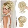 Sofeiyan Chignon Capelli Finti con Elastico, Ondulato Chignon Finto per Capelli Sintetica Coda di Cavallo Posticci per Capelli Spessi Updo per Donne, 50g Marrone Misto Biondo