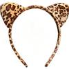 XETHI Cerchietto Leopardo con Morbide Orecchie da Gatto 3D | Accessori Capelli Donna per Cosplay | Fascia Antiscivolo per Lavaggio Viso, Trucco e Feste