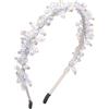 IYOU Perla Vintage Cerchietti Argento Scintillante Cristallo Fasce per Capelli Compleanno Matrimonio Accessori per Capelli per Donne e Ragazze