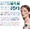 Mirrwin 10 fogli di tatuaggio temporaneo sirena, tatuaggi a squame di pesce, adesivi impermeabili con brillantini, tatuaggio facciale a sirena, per feste a tema, giochi di ruolo