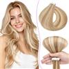 SEGO Pro 30cm Extension Biadesive Capelli Veri 10pz #12/613 Marrone Oro/Biondo Chiarissimo Capelli Umani Remy Extension Capelli Veri Biadesivo Tape in Hair Extension (10g)