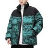 ZDJSWJ Piumino leggero invernale classico da uomo Giacca in piumino da uomo con motivo stampato a vento Cappotto caldo addensato con collo alto, verde, M