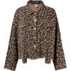Generic Giacca di jeans da donna con stampa leopardata design casual leggero giubbotto maniche lunghe stile urbano comodo moderno (Brown, M)