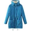 Generisch Cappotto invernale da donna lungo con cappuccio, parka invernale da donna, foderato, piumino invernale caldo, con bottoni, giacca con cappuccio, giacca in pile con tasche, Celeste., 3XL