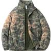 Genérico Giacca mimetica leggera e casual da uomo, giacca bomber con cerniera calda, per autunno e inverno, cappotto imbottito antivento da esterno con collo alto, D Mimetico, XL