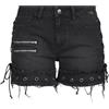 Rock Rebel by EMP Donna Pantaloncini Neri con allacciature Laterali 31
