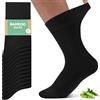 FALARY Uomo Calzini Bambù Antisudore e Antiodore - Calze Eleganti Senza Cuciture per Abito e Business in Viscosa di Bambù - Nero - 43-46 - Pacco da 12
