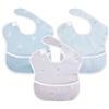 Little Dimsum Bavaglini Neonato Impermeabili con Tasca，Set di 3 Bavaglino Impermeabile per Alimentazione,Regolabile e Facile da Lavare per 6-36 Mesi(Pecore&Anatra&Erba)