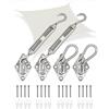 AMANKA Kit Fissaggio Tenda da Sole Quadrata - Set Acciaio Inox per Vela Ombreggiante Rettangolare