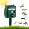Yaskyly Dissuasore per Gatti, Solare Ultrasuoni Repellente Gatti con Sensore PIR Flash Picchetto di Terra Dissuasori per Piccioni IP45 Impermeabile con 5 Modalità per Giardino Uccelli Cani Gatti Topi