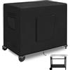 Kovshuiwe 70 x 54 x 88 cm Copertura per tavolo da pranzo con carrello da pranzo, in acciaio inox, carrello con ruote, tre ripiani mobili per la preparazione degli alimenti e il carrello da lavoro