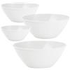 Generico Set 4 Ciotole Insalatiera in Plastica, 20cm 24cm 28cm 32cm, Design Minimal e Resistente, Ideale per Insalata, Zuppiera e Cucina, Bacinella Plastica Pratica per Ogni Esigenza (Bianco)