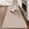 COLOR&GEOMETRY 10mm Tappeto da Cucina Antifatica-Runner più largo antiscivolo 60x180cm, Impermeabile e Antiolio, Imbottitura Morbida in Memory Foam, Ideale per Zona Lavello, Piano Cottura, Beige