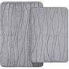 Homaxy Tappetino da bagno in memory foam, set da 2 pezzi, antiscivolo e assorbente, lavabile in lavatrice (40 x 60 cm + 50 x 76 cm, grigio)