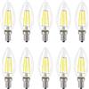 WULUN Lampadina con Filamento a Candela, 4W LED, E14 Lampadina Classica a Candela, Luce Bianca Calda, 2700K, 400Lm, 40W sostituzione, confezione da 10
