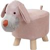 rockible Poggiapiedi per animali Poggiapiedi Pouf Simpatico cartone animato Scarpe in legno portatili Fasciatoio Divano Sgabello da tè per camera da, Cane rosa