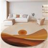 Generic Tappeto Rotondo 90 Cm Lavabile Con Minimalismo Deserto Sole - Extra Morbido Colore Colore Arancione Ideale Per Camera Da Letto Soggiorno Sala Da Pranzo O Cameretta Dei Bambini