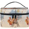 Sawhonn Simpatico Regalo Parigi Torre Eiffel Beauty Case da Viaggio Donna Cosmetici Borsa Trucchi Make up Trucco Borse Makeup Organizzatore Ragazza