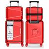 4FLY Valigetta rigida leggera da viaggio e set di valigie: trolley con serratura TSA, ruote doppie, manico telescopico in alluminio e doppia cerniera, beauty case, bagaglio a mano e bagaglio da lavoro