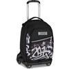 Seven Trolley Scuola Jack 8 Ruote PLUMPY LINE BOY, Nero, 34 L, Scomponibile, 3 in 1, Tasche multifunzione, Cross-over System, Barra telescopica regolabile, Scuola elementare e media, Bambini e ragazzi