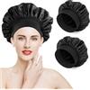 Romon Cuffia Capelli Notte, Cuffia Capelli Ricci per Dormire Morbida e Confortevole in Raso, Nera