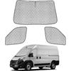 Mujokne Set di 3 parasole per Fiat Ducato X250/X290 camper, Peugeot Boxer, Citroen Jumper, parabrezza anteriore pieghevole e magnetico, tappetino termico oscurante e protezione dal calore
