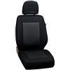 Zakschneider Coprisedile Per Mitsubishi Canter - Coprisedile Anteriore Sedile Del Conducente - Colore Premium Nero con Triangoli Grigi
