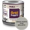 Hats - Vernice Antiruggine per ferro - Smalto Gel Antiruggine Pronto all'uso - Non Cola, Non Gocciola - Adatto per Metallo e Legno - Made in Italy (Grigio Agata 7038 Brillante)
