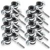 KNM TRADE Set 10x Collari Doppi per Tubi + 10x Tasselli + 10x Viti a Legno - Kit di Fissaggio Tubo Facile | Per Installazioni Idrauliche e Riscaldamento - 3/8 13-18mm
