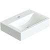 AQUABATOS Lavabo in ceramica rettangolare, 45 x 33 cm, per lavabo, lavandino a mano, bianco con foro per rubinetto, senza troppopieno, senza rubinetto, senza valvola di scarico