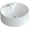 AQUABATOS Lavabo rotondo in ceramica bianca, Ø 40 cm, design moderno, rotondo, per sottolavabo, lavabo, lavandino a mano, con foro per rubinetto