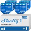 Shelly Plus 1 interruttore WiFi, confezione da 4 pezzi
