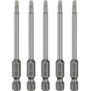 QUARKZMAN 5Pcs Punta Cacciavite A Testa Torx T15 Innesto Esagonale 1/4 Lunghezza 3 (75mm) Punta Magnetizzata Senza Foro Antimanomissione A 6 Punte Stellare Per Trapano In Acciaio S2.