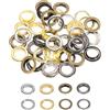 QUARKZMAN 100 Set Occhielli In Rame, Occhielli Da 11/16 (17mm) Con Rondelle Kit Occhielli Occhielli In Rame Per Cinture, Scarpe, Abbigliamento (Oro/Argento/Grigio/Bronzo)