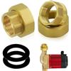 yotutun 2 Pezzi Raccordi per Pompa da 1 1/2 x 1, Prolunga per Rubinetto da 1/2 DN25 Rimovibile Accessori per Pompe Vite in Ottone Rimovibile con 2 Anelli di Tenuta per Pompa di Circolazione