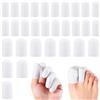 CHUANFU 30 Pezzi Proteggi Dita Piedi Silicone, Protezioni Alluce Riutilizzabili, Elasticità Protezione Alluce, Proteggi Unghie Piedi per Alleviare il Dolore al Piede Calli Vesciche, Bianco