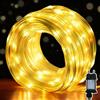 Meision Catena luminosa per esterni, 30 m, 300 LED, catena luminosa interna con spina con 8 modalità + timer 6/18, tubo luminoso esterno, decorazione natalizia 31 V, per feste, balcone, bianco caldo