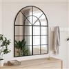 Gecheer Specchio da Parete Nero 80x100 cm Arco in Ferro