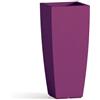 Decor Space Vaso Cromia Square quadrato e alto tinta unita in resina Made in Italy (90 cm, Viola)