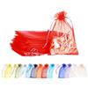 MORAINJAY 100 Pezzi Sacchetti Organza,7x9cm Rosso Sacchetti Organza Regalo,Borse Organza con Coulisse,Sacchetti Confetti per Matrimonio,Bomboniere,Caramella,Gioielli