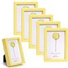 Winlor Cornici piccole, cornice per foto di neonati mini, 2x3 pollici, set da 6, per decorazioni da tavolo, cornice Polaroid con magnete morbido, simpatici magneti da frigo, giallo