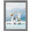 WOLTU Cornice per Foto 15x20cm Set di 3 Cornice da Parete e Tavolo, Portafoto con Cornice in Legno Massello e Pannello in Plastica, Collage Foto, Grigio