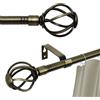GSBLUNIE Bastone per tenda in ottone anticato da 71 a 122 cm, set con terminali decorativi intrecciati, resistente asta per tende con staffe, piccola asta per tende per camera da letto, cucina, ottone