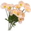 HAOSHICS, 6 fiori artificiali di papaveri, camomilla, veri e propri papaveri al tatto, per casa, matrimoni, ufficio, negozio, hotel, decorazione fai da te, decorazione floreale (Champagne)