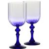 Krosno Bicchieri da Vino 2 x 300 ml, Stelo Blu Cobalto, Collezione Bubble | Calici vino bianco, rosso, rosato, cocktail, aperol, acqua, Cristallo senza piombo, Lavabile in lavastoviglie, Idea reaglo