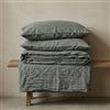 The Tangerine Store Pure Linen Luxe Set di Lenzuola - Lenzuola da letto in lino naturale al 100%, traspiranti, ipoallergeniche, prelavate per la morbidezza - Verde mare profondo, singolo