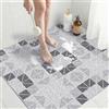 BLESWIN Tappeto Antiscivolo per Doccia Quadrato 80x80 cm in PVC Luffa per Doccia, Tappetino Bagno per Lavandino con Drenaggio, Antiscivolo per Piatti Doccia per Zone Umide, Antimuffa, Geometria grigia