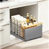 EOJDDPA Cassetto estraibile per cucina - 1 pezzo, sistema di cassetti Telescop con estrazione, senza foratura, fino a 25 kg, organizer per cassetti per armadi profondi, grigio, 39,5 x 23,5 x 19 cm